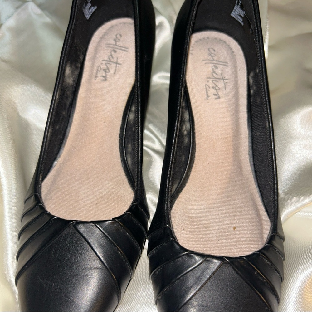 Clarks Women's Black Leather Heels
